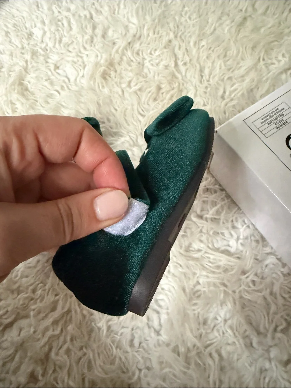Girls Velvet Mary Jane Shoes with Bow - Green